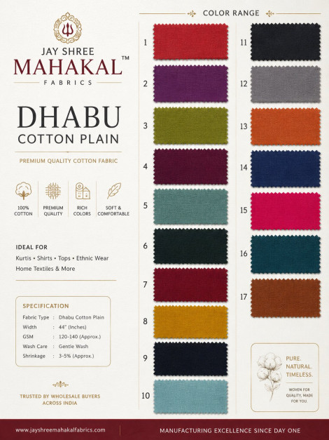 Dhabu Cotton Plain Fabric